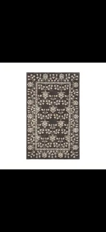 Brand new Pottery Barn Kennedy charcoal floral area rug - good condition, 244 x 305 cm