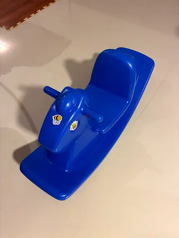 Little Tikes - Blue Plastic Baby Rocker / Seesaw Seat - Good Condition