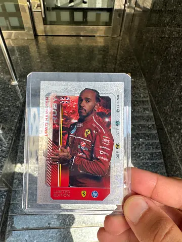 F1 limited edition Ruby Lewis Hamilton card 1/1