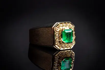 خاتم زمرد طبيعي | Natural Emerald Ring