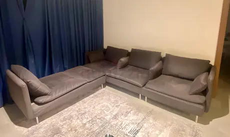 Dark gray IKEA 4-seater + chaise sofa
