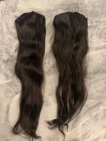 Dark Brown Clip-In Hair Extensions - 2 Pieces, Wavy