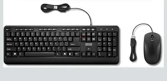 Lenovo Wired Keyboard and Mouse Combo — Clean, Working Condition