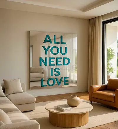 All You Need Is Love” – Polished Steel & Wood Wall Art