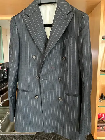 SUITSUPPLY Pinstripe Double-Breasted SUIT Size 44, Good Condition
