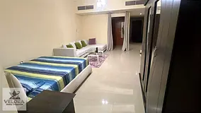 Spacious and comfortable studio for monthly rent at Horizon Towers, Ajman. The layout is practical, 