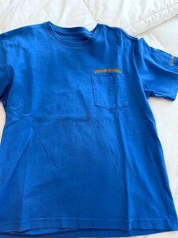 Chrome hearts blue short sleeve pocket T-shirt - unisex casual top