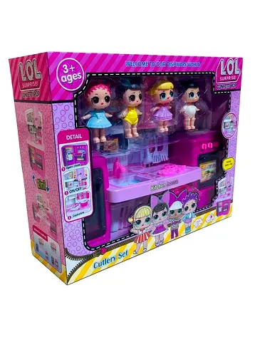 LOL Surprise! Confetti Pop 2-in-1 Kitchen House & Cutlery Doll Set