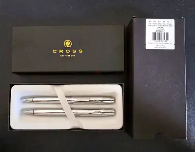 **BRAND NEW** Cross Coventry Polished Chrome Pen and Pencil Gift Set