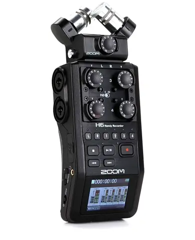 Zoom H6 Handy Recorder - Black Finish | 6-Track Portable Audio Recorder for Podcasting, Music & Film