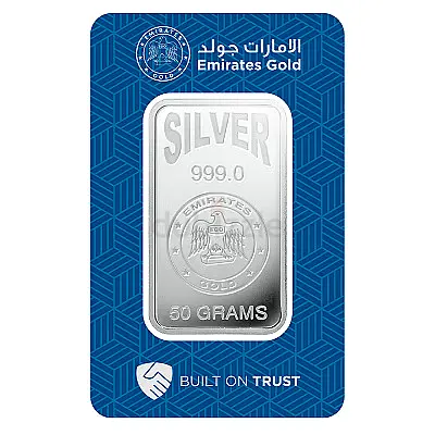 50g silver bar with certificate of authenticity