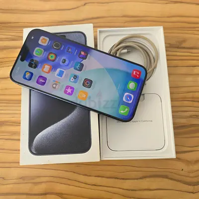 1 PHONE 15 PRO MAX 256GB BLUE TITANIUM WITH BOX