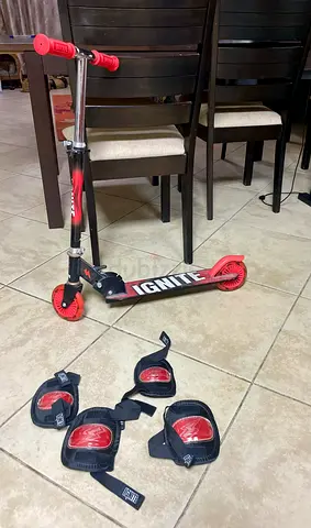 Red Ignite Kids Kick Scooter with Knee/ Elbow Pads and Helmet