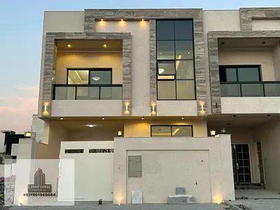 For sale, a villa in Ajman Al Helio, 5 master rooms, a Majles room, a hall, and a maid’s room, freehold for all nationalities, Installment with out do