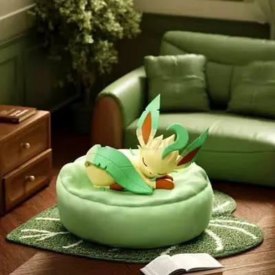 Leafeon plush toy (small sleeping pose) - soft collectible