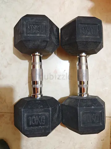 Pair of 10kg Hex Rubber Dumbbells — Good Condition.. Price can be slightly negotiate..