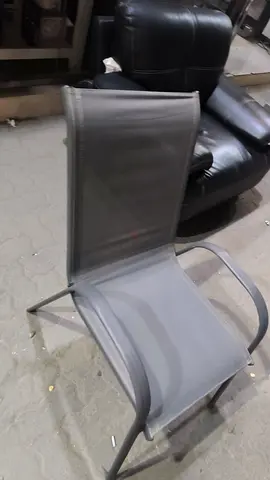 Outdoor/Patio High-Back Mesh Chair — Grey, Used