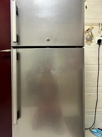 Stainless steel double-door refrigerator - good working condition