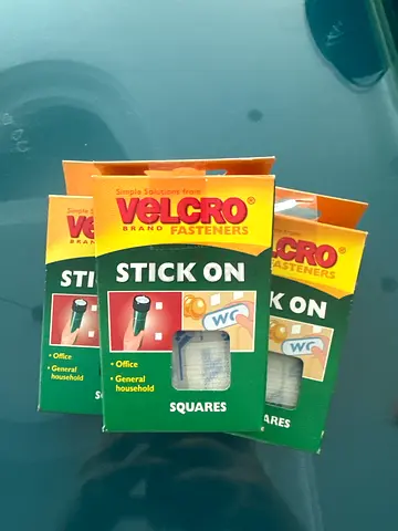 Velcro Stick-On Fastener Squares - New Boxed (Set of 3)