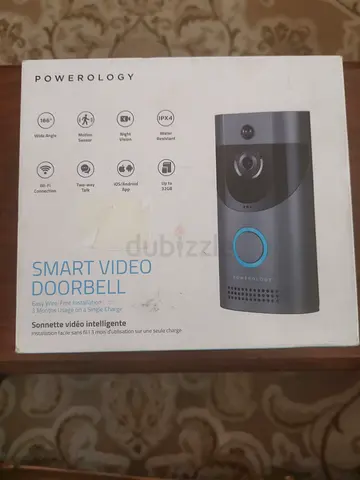 Powerology Smart Video Doorbell (Wi‑Fi, Motion Sensor, Two‑Way Talk)