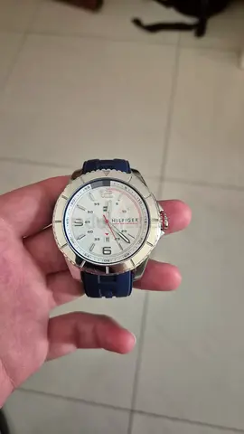 Tommy Hilfiger men's wristwatch with blue silicone strap - perfect condition