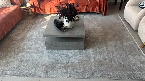 200x300cm Modern Grey & Beige Abstract Living Room Rug / Large Carpet