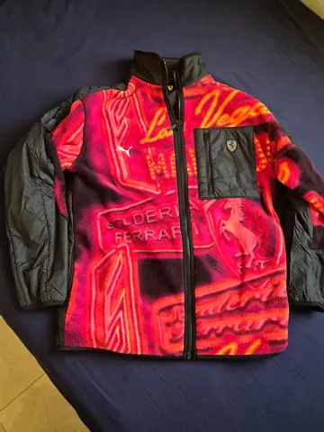 Puma Ferrari Red/Black Zip-up Jacket - Men's Medium