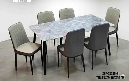 Brand New Top Marble Dining table with 6 chair Available
