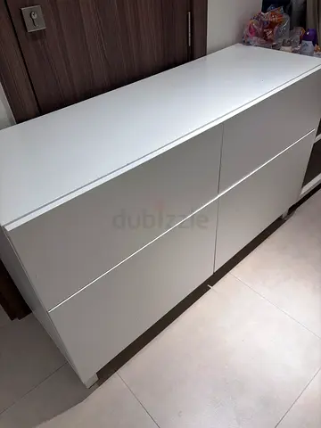 White Storage Cabinets and 2 night stand (IKEA-style) - Good Condition and