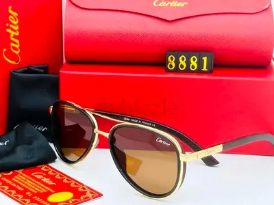 Cartier Aviator Sunglasses with Case - Brown Lenses
