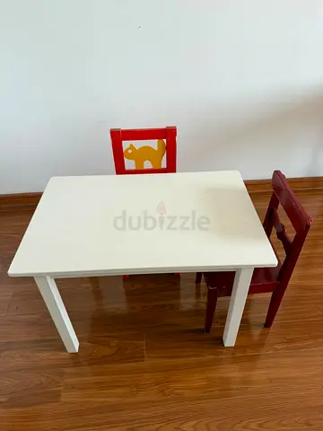 Kids table and wooden chairs