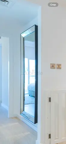 Full-length Wall Mirror with Slim Black Frame - Good Condition
