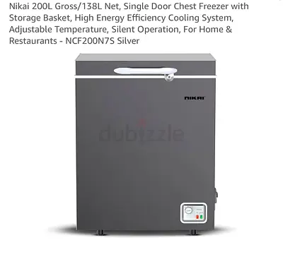 Nikai 200L Gross/138L Net, Single Door Chest Freezer with Storage Basket