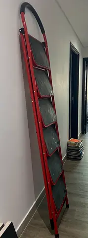 6-Step Folding Ladder — Lightweight, Good Condition Heavy Duty, Steel Step Ladder for Home