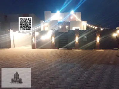 Villa for sale in Ajman, Al Helio area. 3 master bedrooms, majlis, living room, and maid's room. Bank financing available.