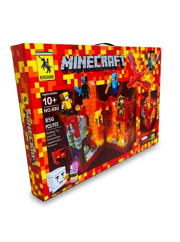 Minecraft Building Blocks Set with LED Light (856 Pcs) – Brand New