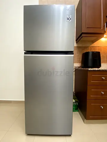 LG 2-Door Top Freezer Refrigerator - Smart Inverter - Stainless Steel, In Excellent Condition