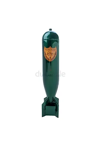 Dom Pérignon-Inspired Rocket Sculpture – 107 cm – Green & Gold