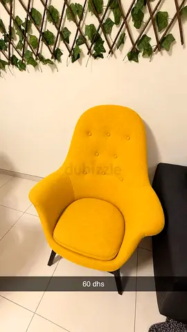 Yellow Accent Armchair - Good Condition (60 AED)