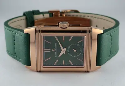 men's watch with green dial and leather strap all over UAE cash on delivery