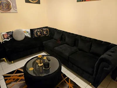 Black gold sofa set