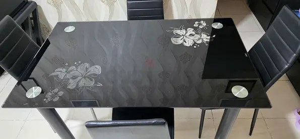 Glass dining table