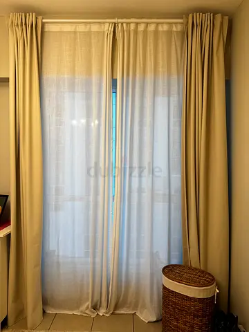IKEA Double Curtain Set - Room Darkening + Sheer Curtains with Rod for sale