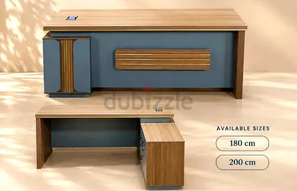 Modern L-shaped Executive Office Desk with Storage (180/200 cm)