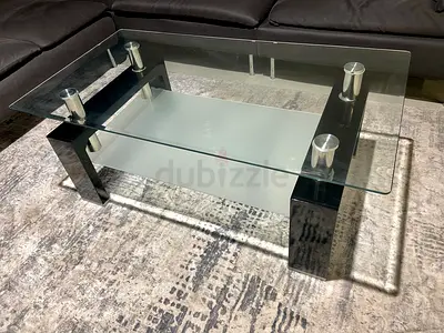 Glass coffee table, goes with everything!