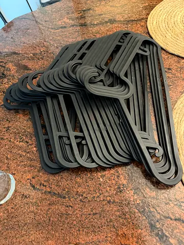 Set of Black Plastic Clothes Hangers (40+) - Good Condition