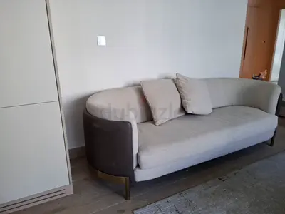 Modern 3-seater Sofa, Taupe & Brown