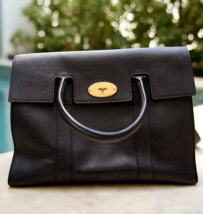 Mulberry Black Leather Handbag – Gold Hardware