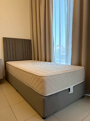 Single fabric bed with mattress - brand new