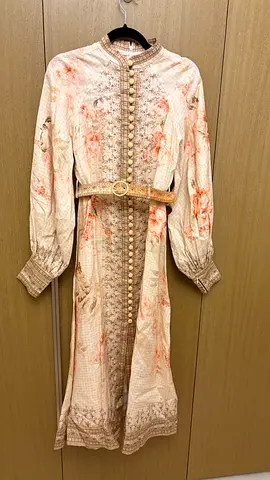 Zimmermann Style 100% Linen Floral Midi Dress